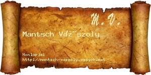 Mantsch Vászoly névjegykártya